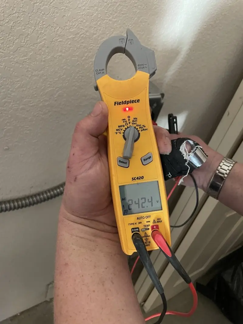 Voltage testing with clamp meter during Aluminum Wiring Replacement in Landover